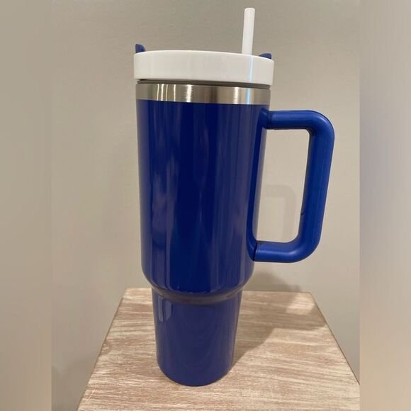 Texas Forever 40 Oz. Tumbler Cup From HEB NEW Blue Flowers Metal Insulated Drink - Picture 4 of 6